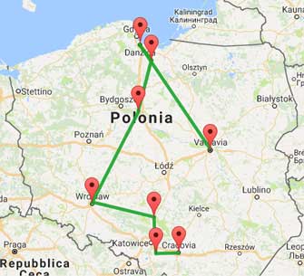mappa tour polonia