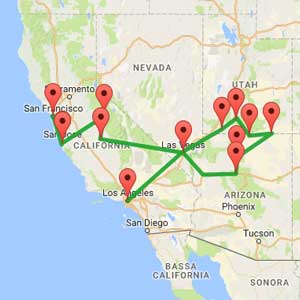 mappa-tour-california-e-parchi