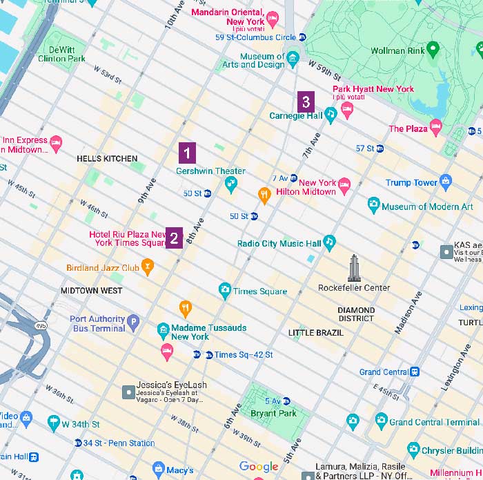 mappa hotel New York